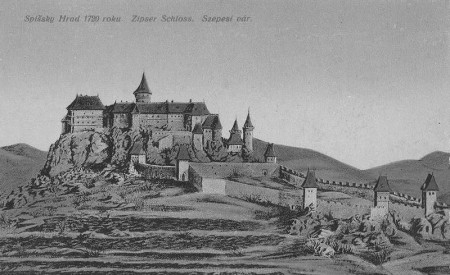 Podobu Spišského hradu zachytil v roku 1720 neznámy maliar.